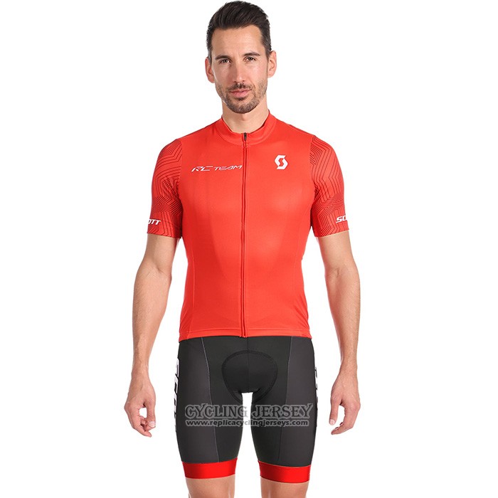 2022 Cycling Jersey Scott Red Short Sleeve And Bib Short