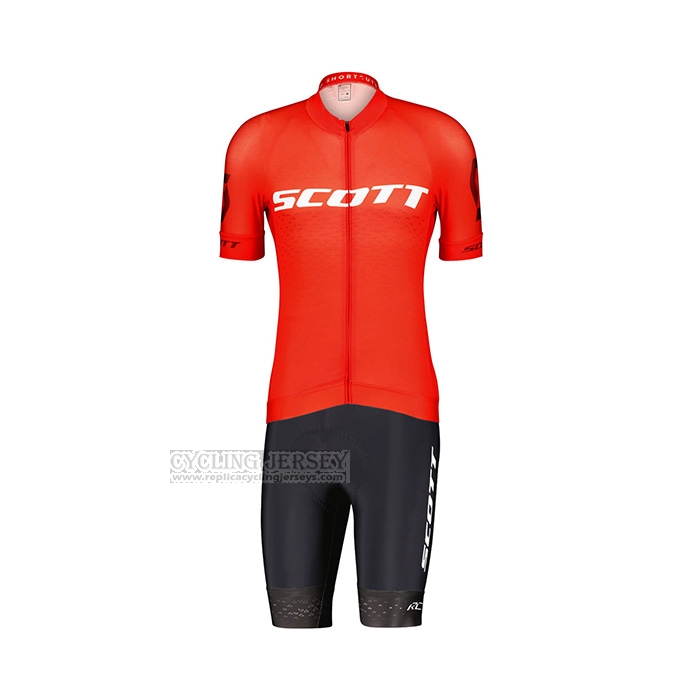 2022 Cycling Jersey Scott Red White Short Sleeve and Bib Short
