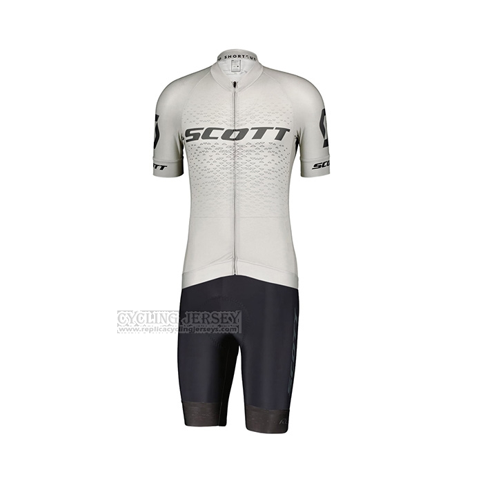 2022 Cycling Jersey Scott White Short Sleeve and Bib Short