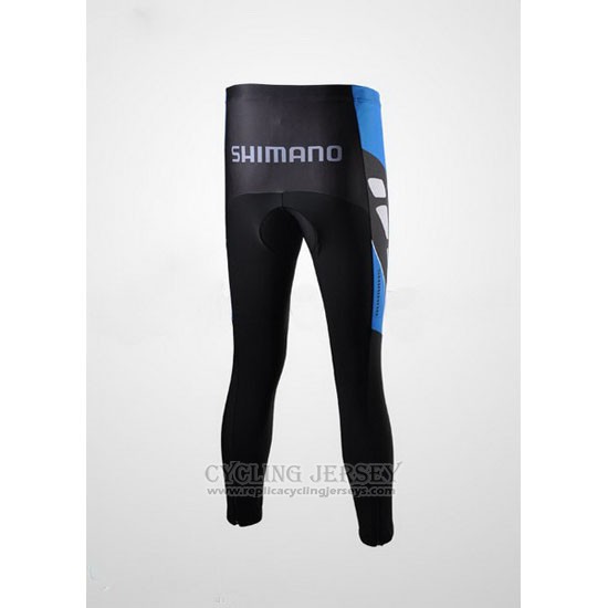 2010 Cycling Jersey Shimano Blue and Black Long Sleeve and Bib Tight