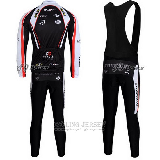 2010 Cycling Jersey Shimano Red and Black Long Sleeve and Bib Tight