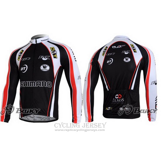 2010 Cycling Jersey Shimano Red and Black Long Sleeve and Bib Tight