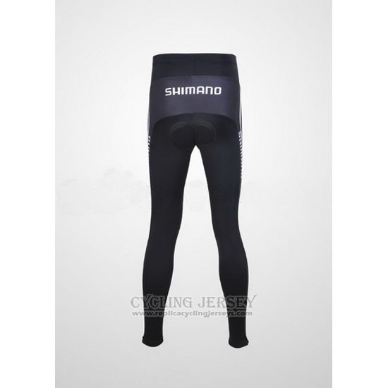 2011 Cycling Jersey Shimano Blue and Gray Long Sleeve and Bib Tight