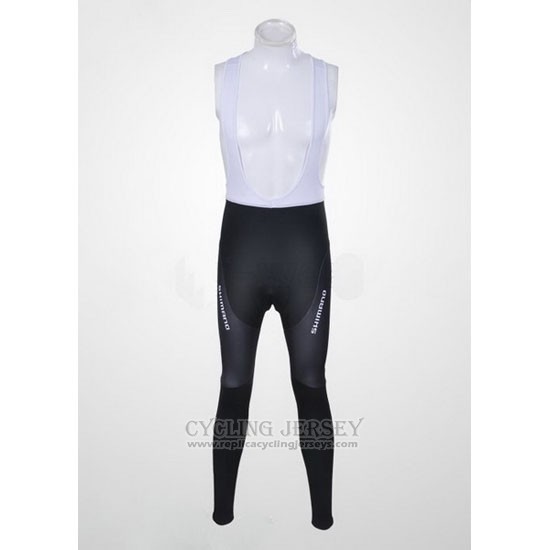 2011 Cycling Jersey Shimano Blue and White Long Sleeve and Bib Tight
