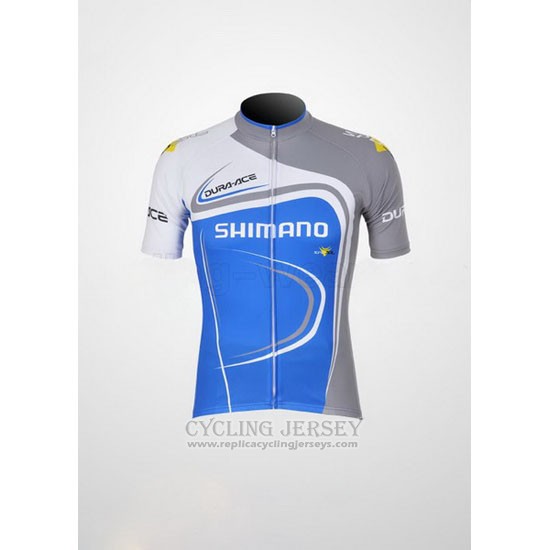 2011 Cycling Jersey Shimano Blue and White Short Sleeve and Bib Short