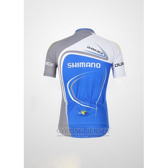 2011 Cycling Jersey Shimano Blue and White Short Sleeve and Bib Short
