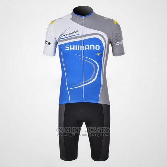 2011 Cycling Jersey Shimano Blue and White Short Sleeve and Bib Short