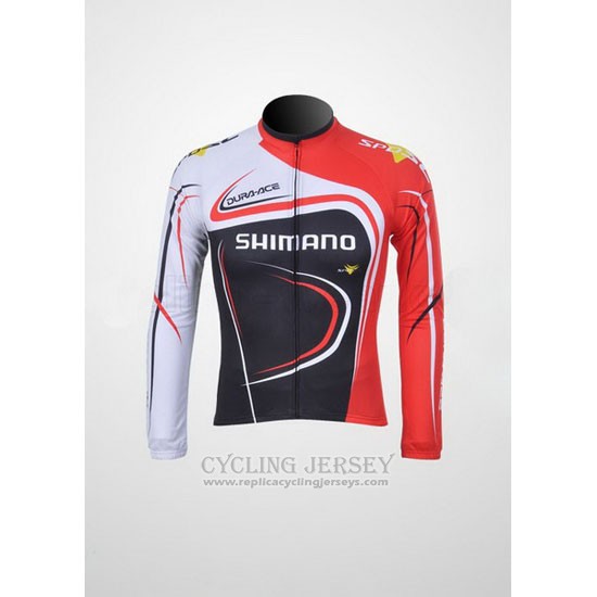 2011 Cycling Jersey Shimano Red and Black Long Sleeve and Bib Tight