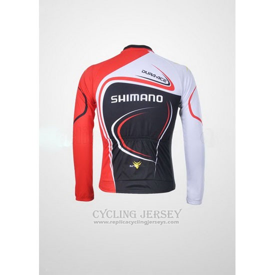 2011 Cycling Jersey Shimano Red and Black Long Sleeve and Bib Tight