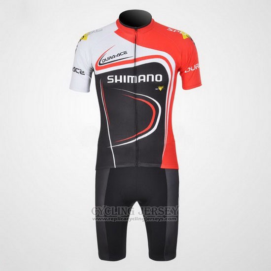 2011 Cycling Jersey Shimano Red and Black Short Sleeve and Bib Short