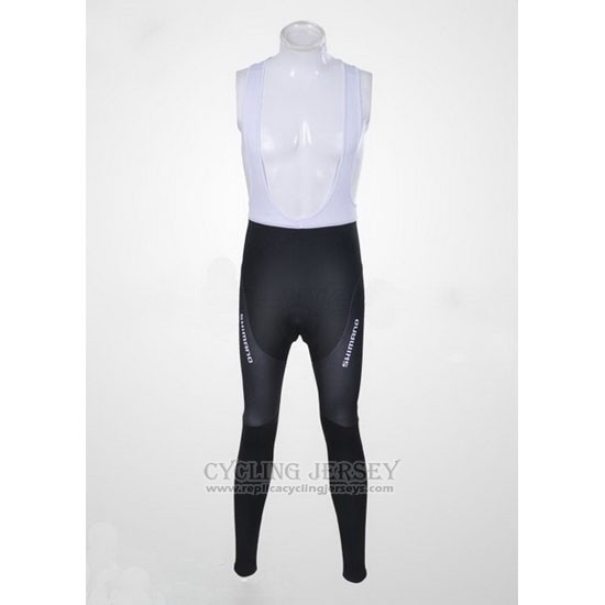 2011 Cycling Jersey Shimano White and Yellow Long Sleeve and Bib Tight