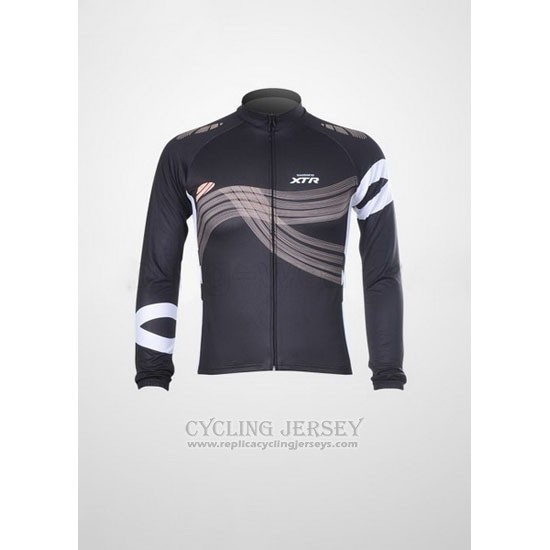 2012 Cycling Jersey Shimano Black and Orange Long Sleeve and Bib Tight