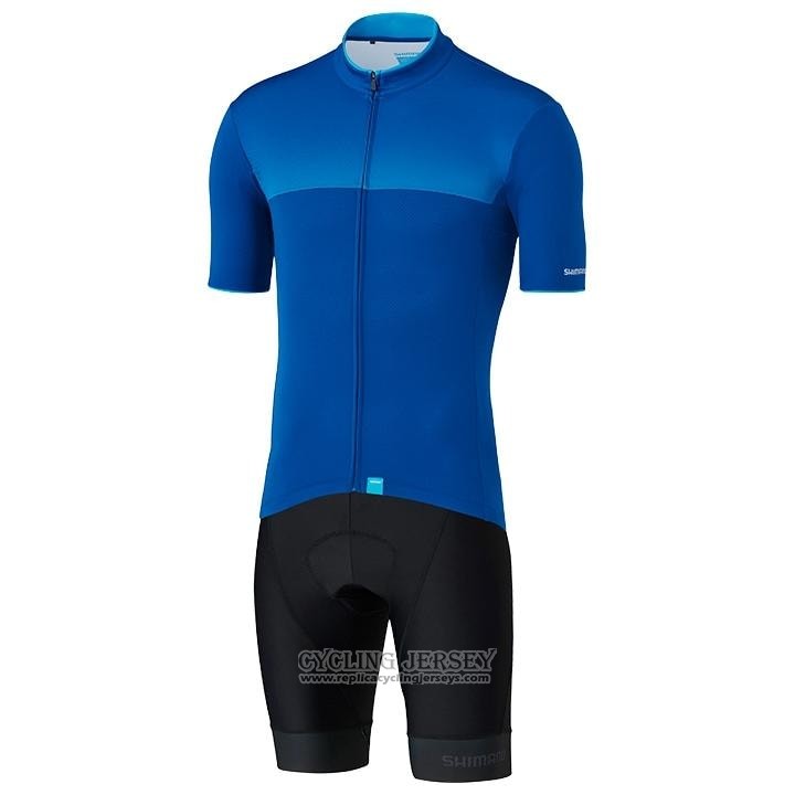 2020 Cycling Jersey Shimano Blue Short Sleeve And Bib Short