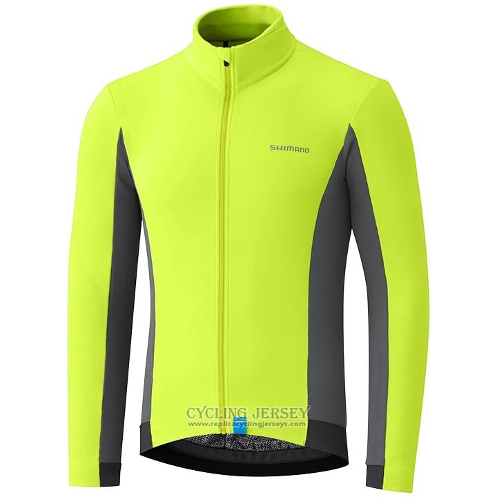 2020 Cycling Jersey Shimano Yellow Gray Long Sleeve And Bib Tight