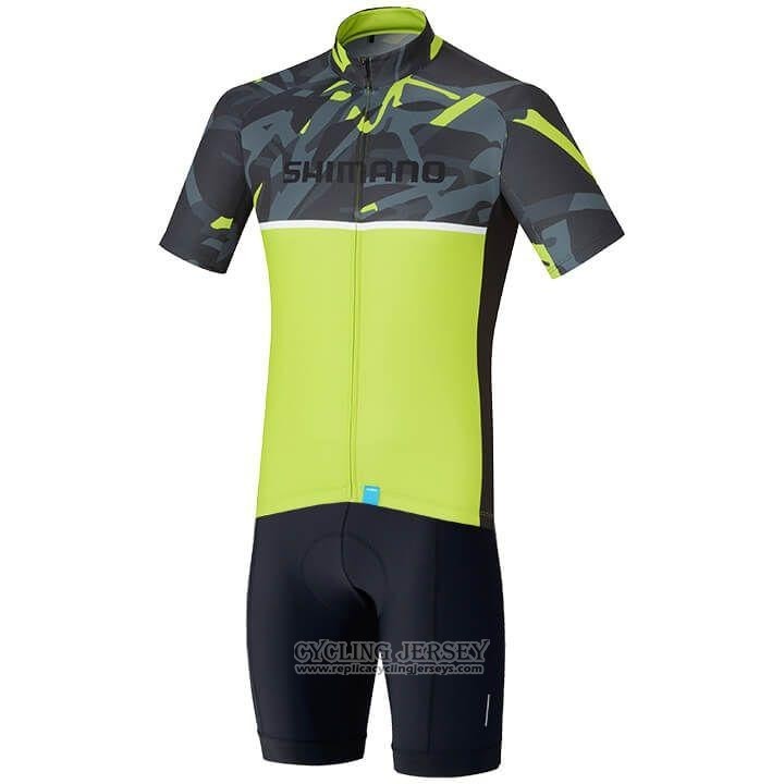2020 Cycling Jersey Shimano Yellow Short Sleeve And Bib Short