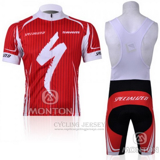 2011 Cycling Jersey Specialized White and Red Short Sleeve and Bib Short