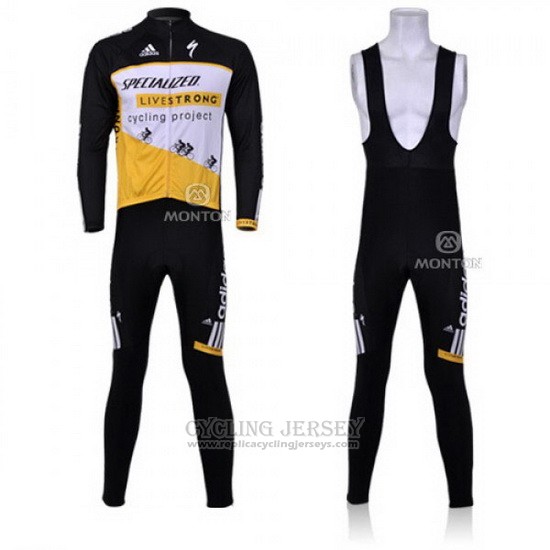 2011 Cycling Jersey Specialized Yellow and Black Long Sleeve and Bib Tight