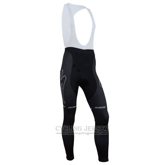 2014 Cycling Jersey Specialized Black and Green Long Sleeve and Bib Tight