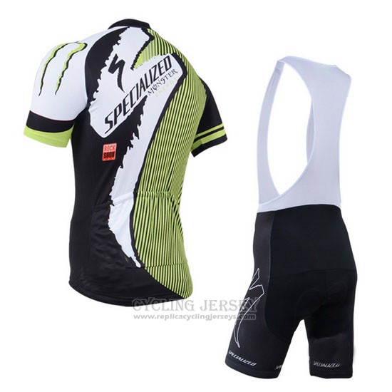 2014 Cycling Jersey Specialized Black and Green Short Sleeve and Bib Short
