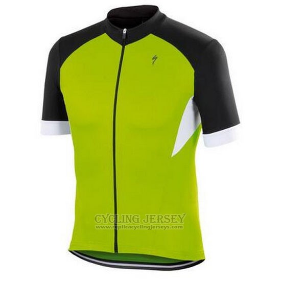 2015 Cycling Jersey Specialized Black and Green Short Sleeve and Bib Short