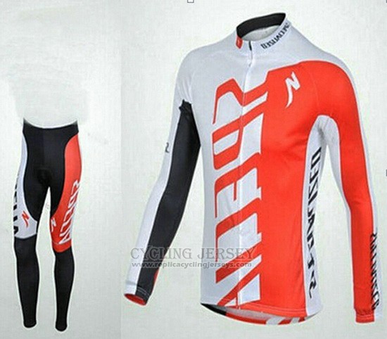 2015 Cycling Jersey Specialized Red and White Long Sleeve and Bib Tight