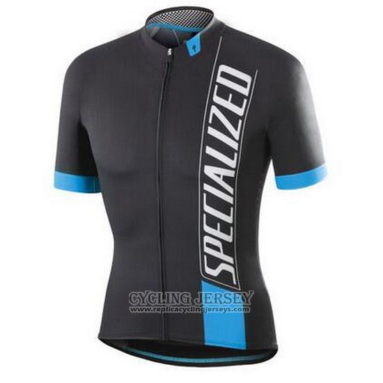 2016 Cycling Jersey Specialized Black White Blue Short Sleeve And Bib Short