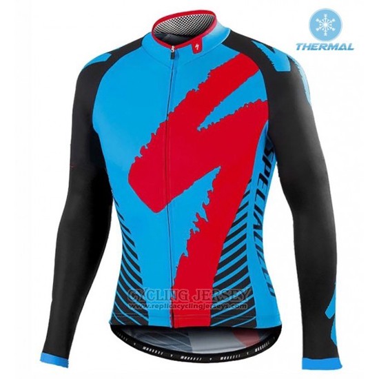 2016 Cycling Jersey Specialized Black and Blue Long Sleeve and Bib Tight