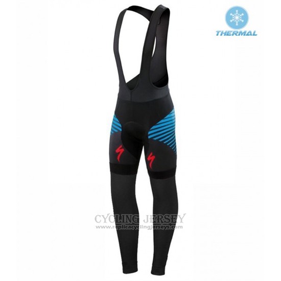 2016 Cycling Jersey Specialized Black and Blue Long Sleeve and Bib Tight