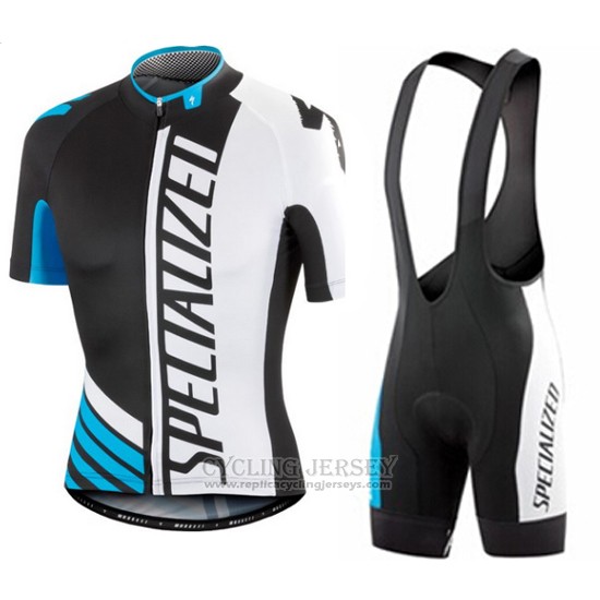 2016 Cycling Jersey Specialized Black and Blue Short Sleeve and Bib Short