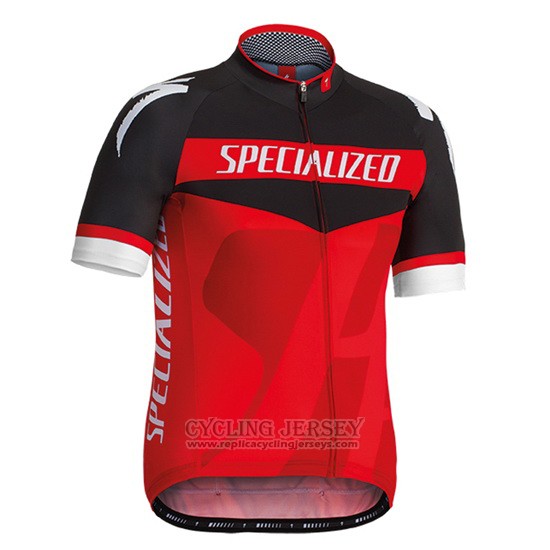 2016 Cycling Jersey Specialized Black and Red Short Sleeve and Bib Short