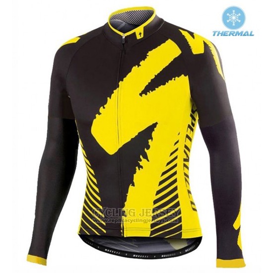 2016 Cycling Jersey Specialized Black and Yellow Long Sleeve and Bib Tight