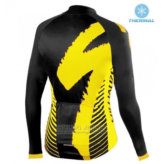 2016 Cycling Jersey Specialized Black and Yellow Long Sleeve and Bib Tight