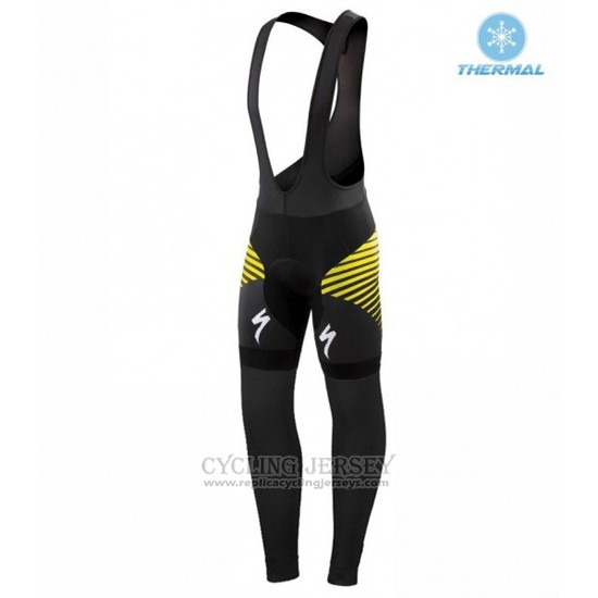 2016 Cycling Jersey Specialized Black and Yellow Long Sleeve and Bib Tight