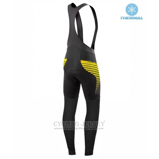 2016 Cycling Jersey Specialized Black and Yellow Long Sleeve and Bib Tight