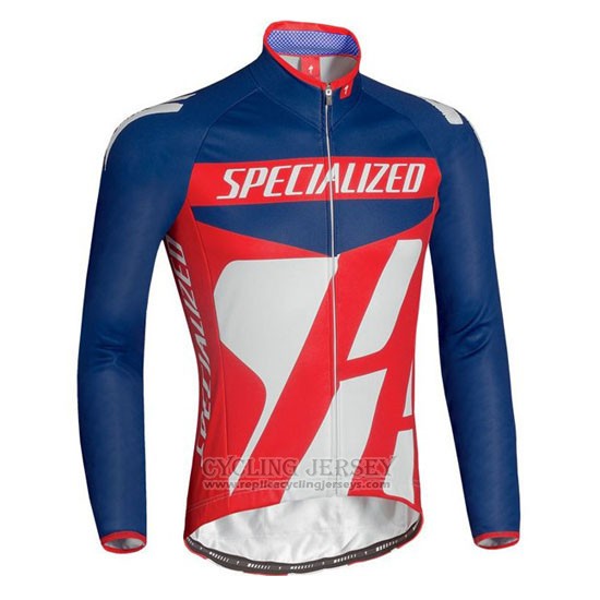 2016 Cycling Jersey Specialized Blue and Red Long Sleeve and Bib Tight