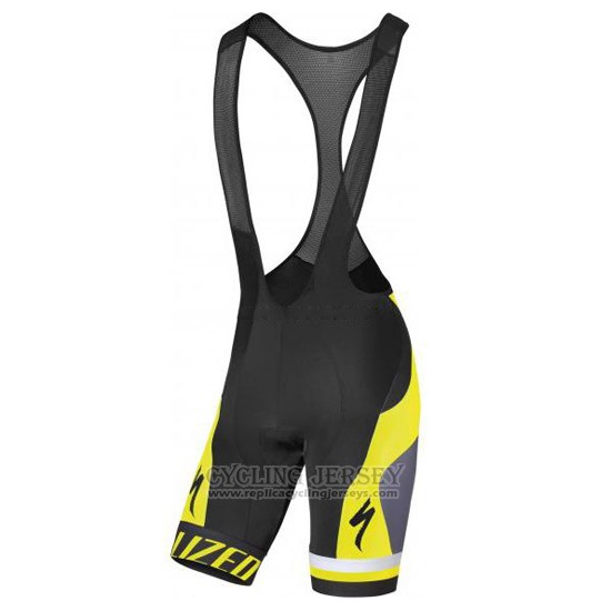 2016 Cycling Jersey Specialized Gray and Yellow Short Sleeve and Bib Short