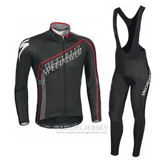 2016 Cycling Jersey Specialized Ml Black Red Long Sleeve and Bib Tight