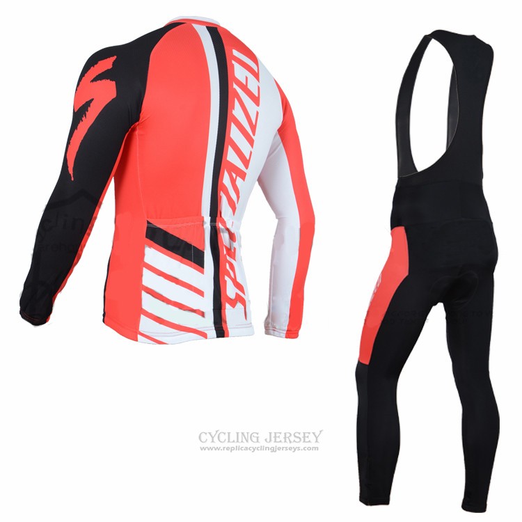 2016 Cycling Jersey Specialized Orange and Black Long Sleeve and Bib Tight