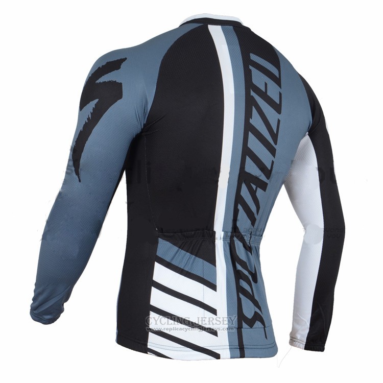 2016 Cycling Jersey Specialized White and Blue Long Sleeve and Bib Tight
