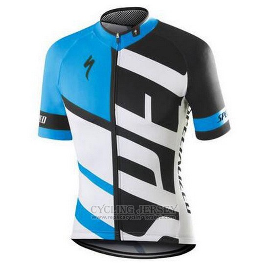 2016 Cycling Jersey Specialized White and Sky Blue Short Sleeve and Bib Short