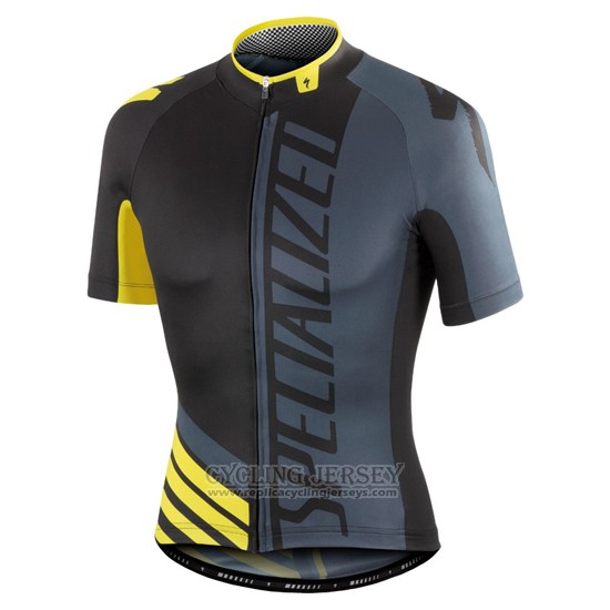 2016 Cycling Jersey Specialized Yellow and Gray Short Sleeve and Bib Short