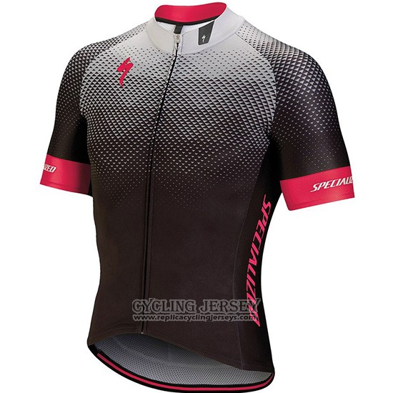 2018 Cycling Jersey Specialized Black Gray Pink Short Sleeve And Bib Short