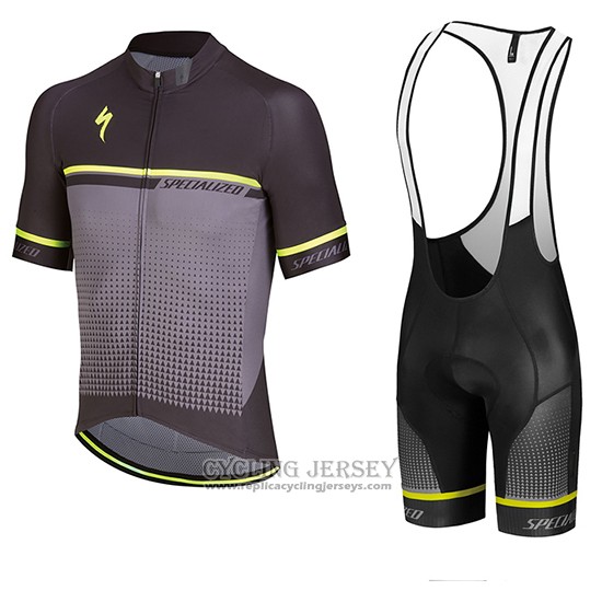 2018 Cycling Jersey Specialized Black Gray Yellow Short Sleeve And Bib Short(1)