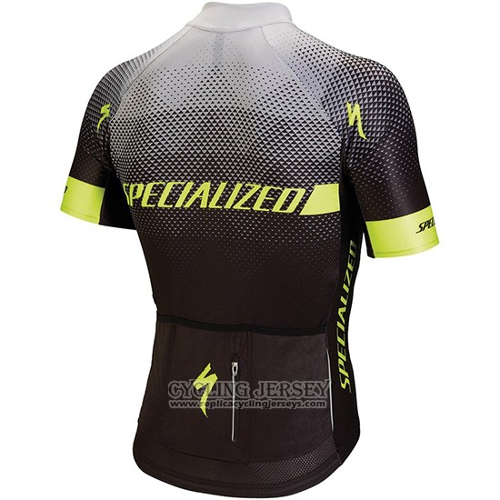 2018 Cycling Jersey Specialized Black Gray Yellow Short Sleeve And Bib Short