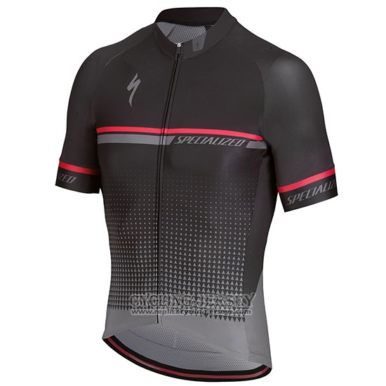 2018 Cycling Jersey Specialized Black Grayn Red Short Sleeve And Bib Short