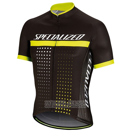 2018 Cycling Jersey Specialized Black Yellow Short Sleeve And Bib Short