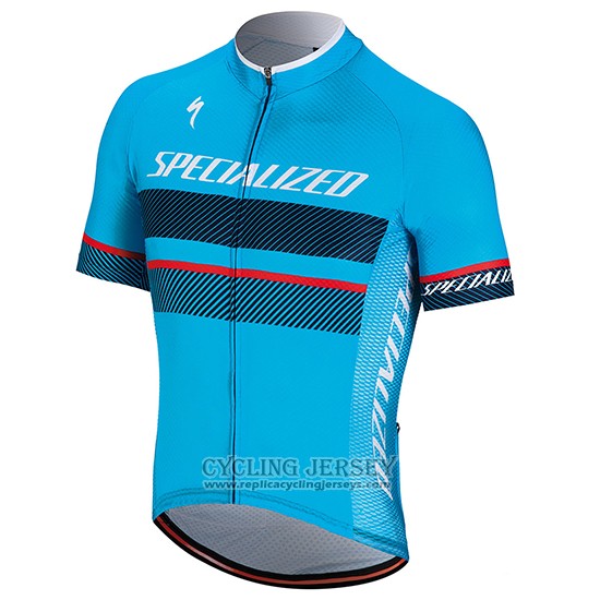 2018 Cycling Jersey Specialized Blue Black Red Short Sleeve And Bib Short