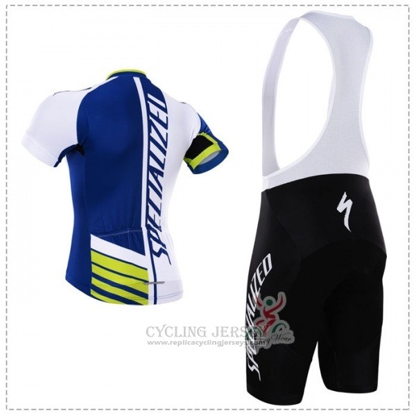 2018 Cycling Jersey Specialized Blue Green White Short Sleeve Salopette