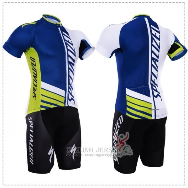 2018 Cycling Jersey Specialized Blue Green White Short Sleeve Salopette