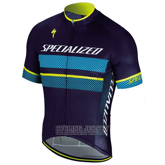 2018 Cycling Jersey Specialized Blue Yellow White Short Sleeve And Bib Short